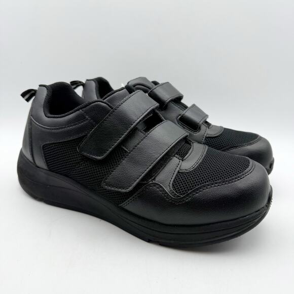 Drew Mens Contest Sneakers US 9.5 WIDE Black Fabric Hook and Loop SR NWOB main image 7